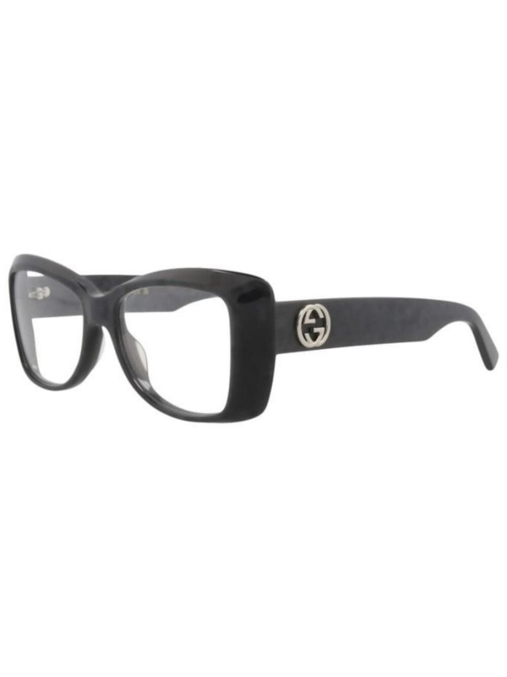 New Gucci Womens Square/Rectangle Black Black Transparent Fashion Designer Eyegl